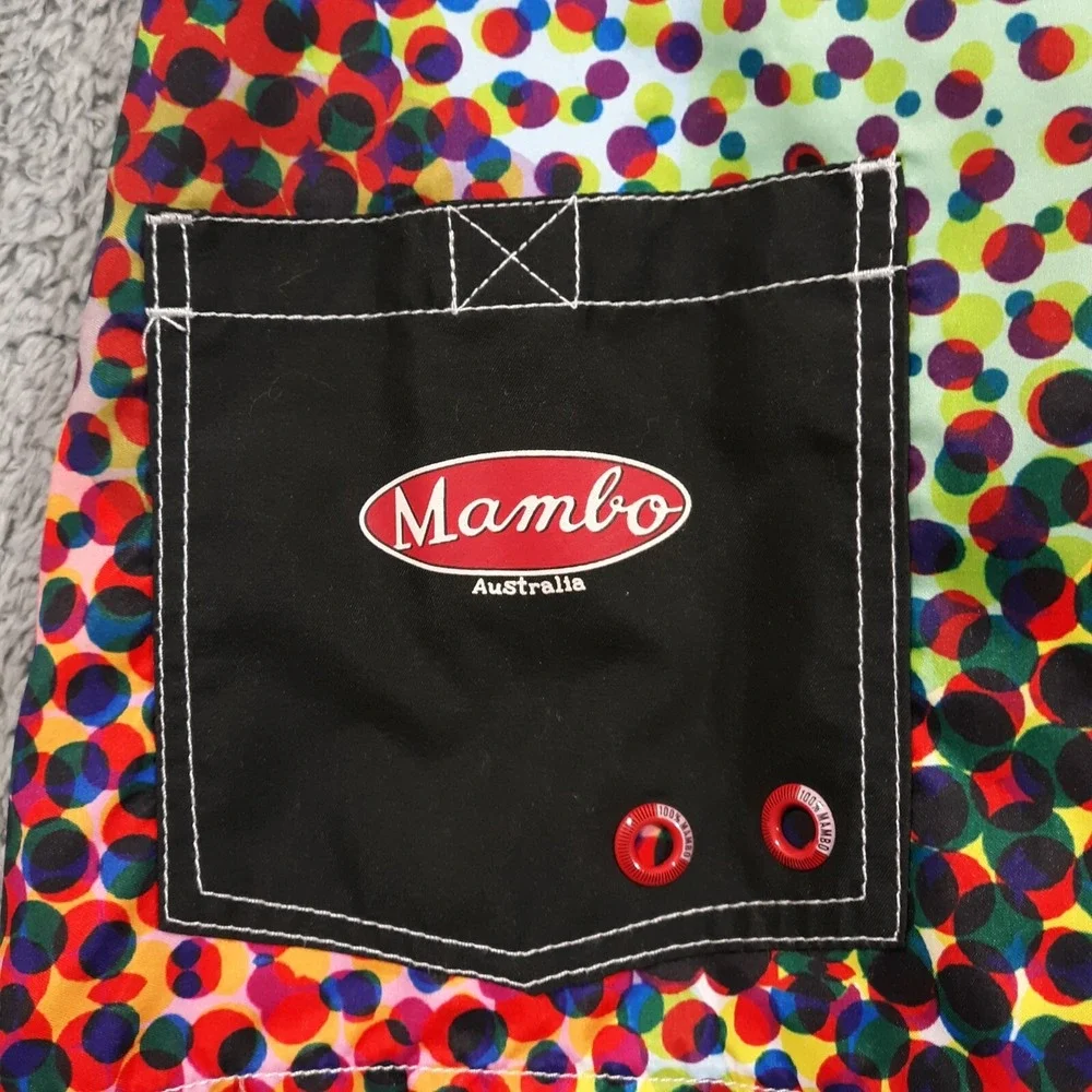 Mambo Australia Board Shorts Loud Colorful Mens L Swim Surf Trunks Psychedelic